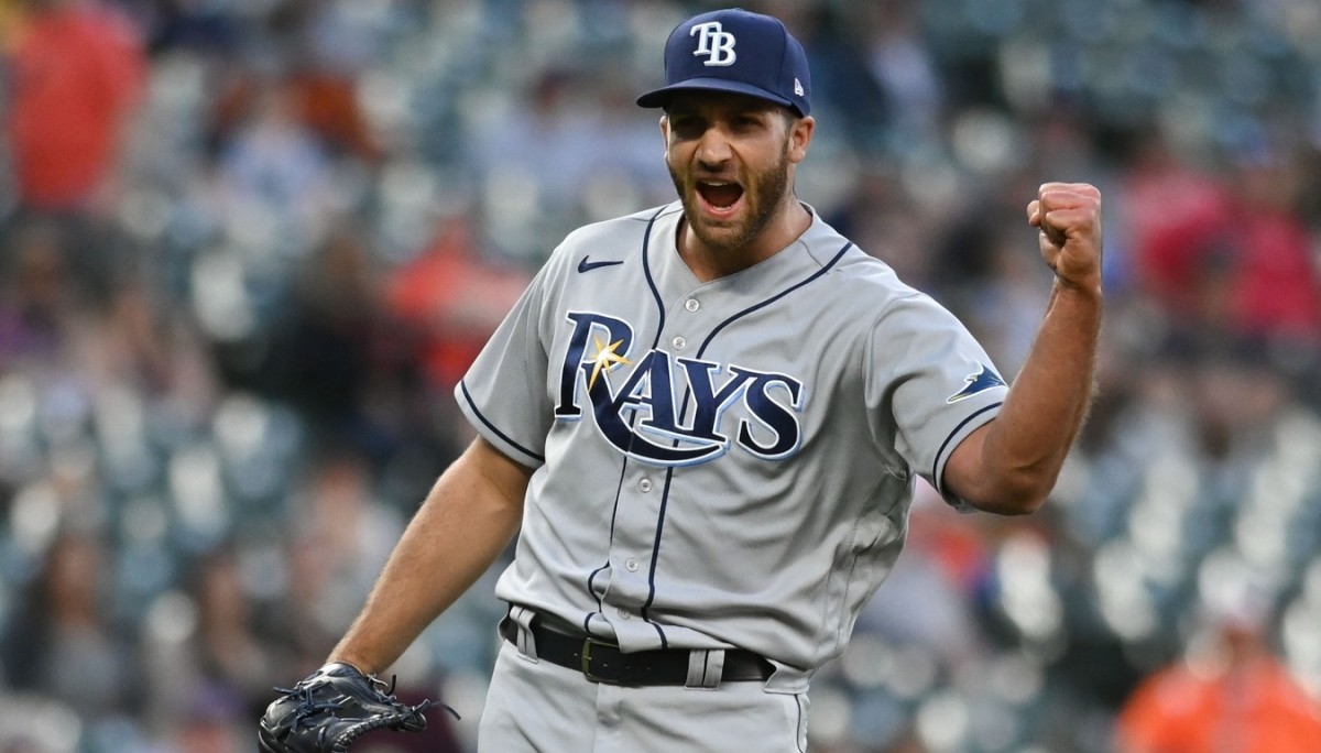 Tampa Bay Rays reliever Colin Poche pumps his fist after the final out in the ninth inning of the game against the Baltimore Orioles at Oriole Park at Camden Yards on June 18.. (Tommy Gilligan-USA TODAY Sports)
