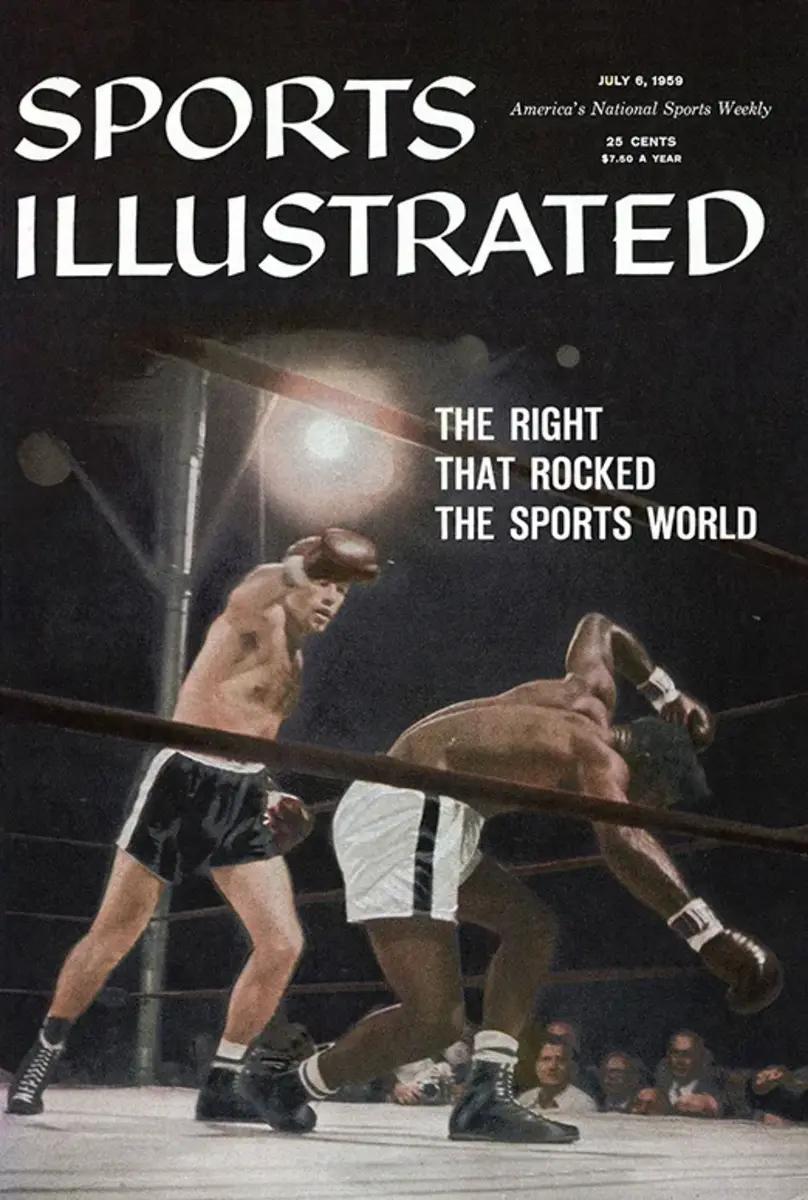 Sports Illustrated cover showing Ingemar Johansson's knockout punch of Floyd Patterson