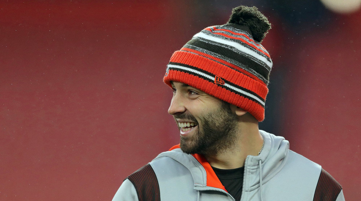 Former Browns quarterback Baker Mayfield will compete with Sam Darnold to start for the Panthers.