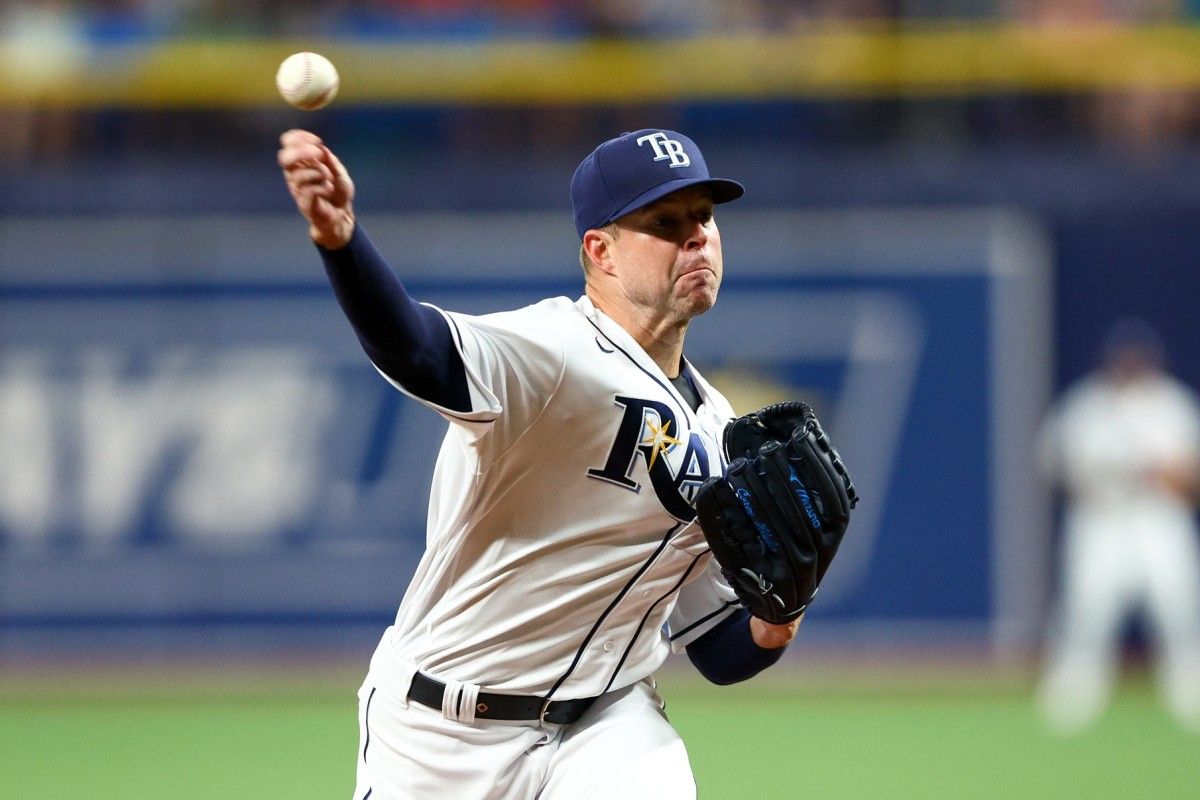 Tampa Bay Rays pitcher Corey Kluber (28) throws a pitch against the Boston Red Sox in the first inning at Tropicana Field. (Nathan Ray Seebeck-USA TODAY Sports)
