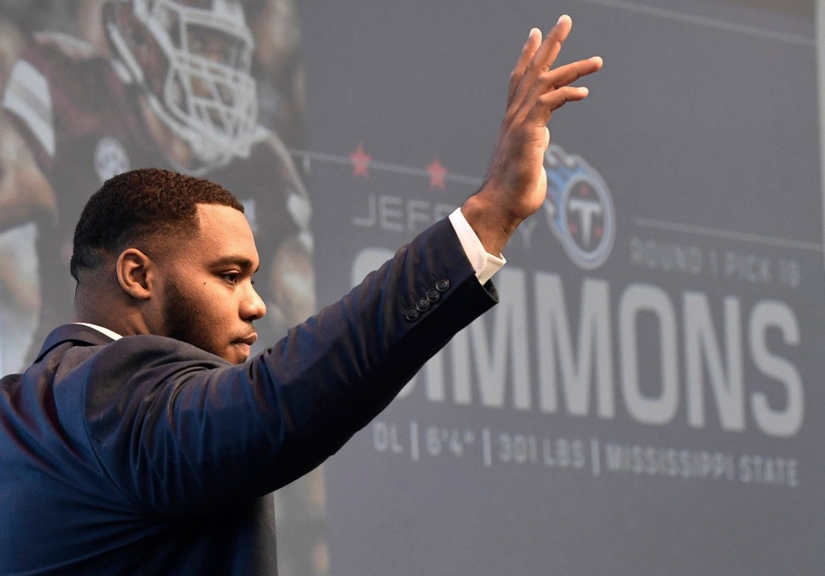 Tennessee Titans' first round NFL Draft pick Jeffery Simmons showed up at the season ticket holders luncheon at the Country Music Hall of Fame Friday, April 26, 2019, in Nashville, Tenn.