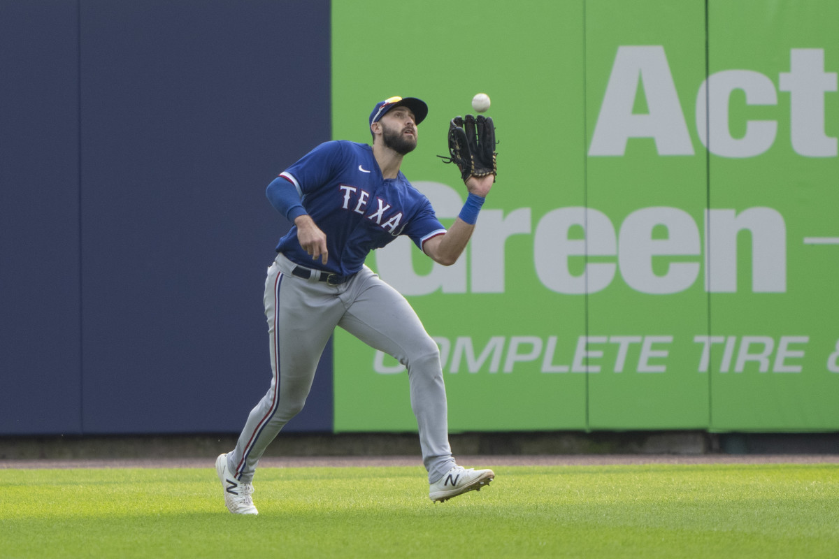 Joey Gallo Playing Outfield for the Texas Rangers.