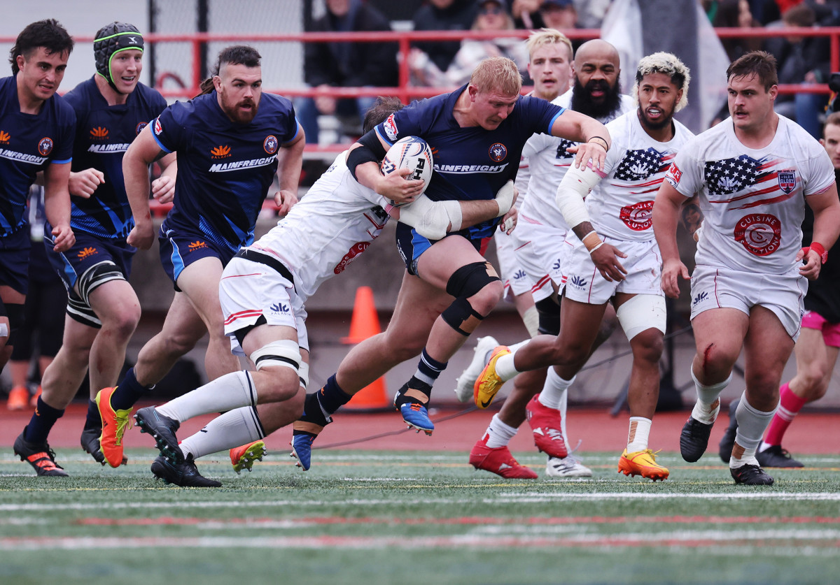 Geiger, with Rugby New York, against Old Glory DC.