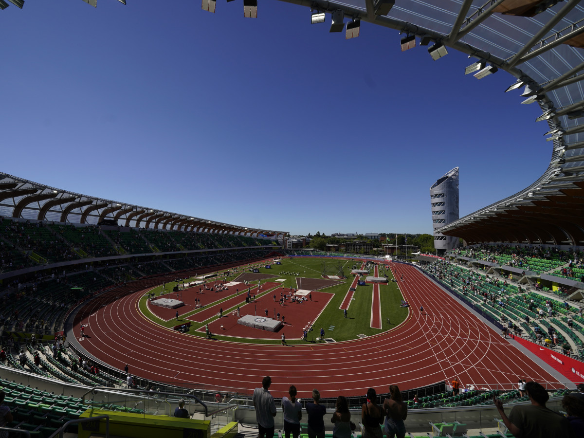 Hayward Field in Eugene, Oregon, is hosting the 2022 world track and field championships, the first held on U.S. soil.