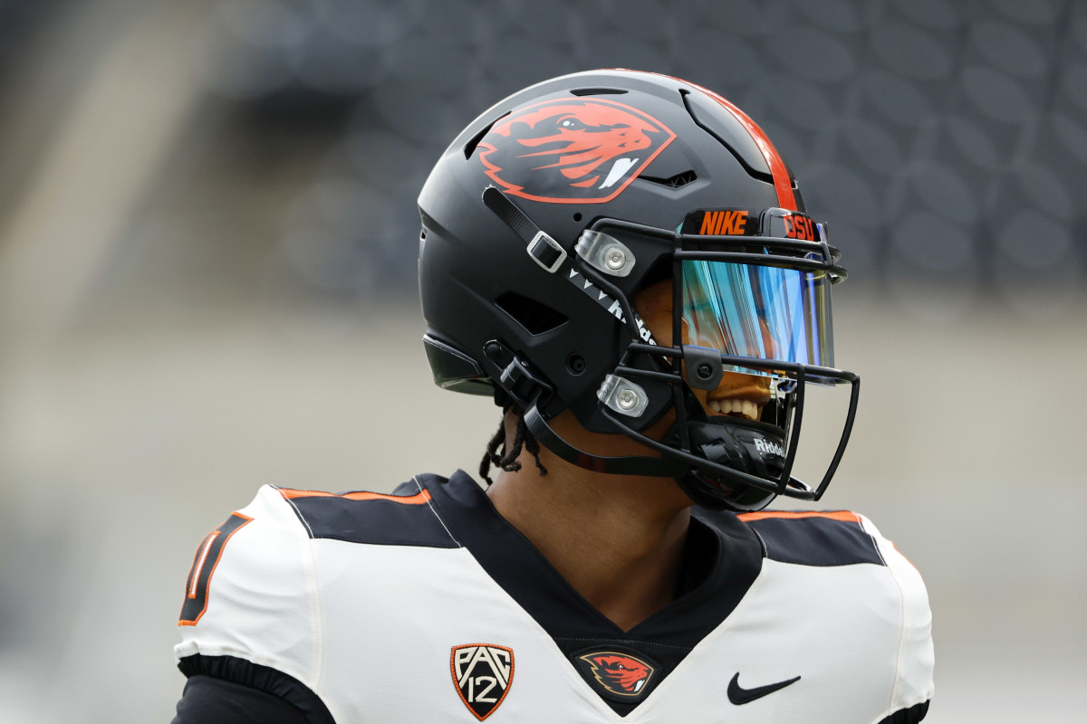 Oregon State Beavers wide receiver Tre'Shaun Harrison (0) looks on during the Oregon State Spring Football game at Reser Stadium.