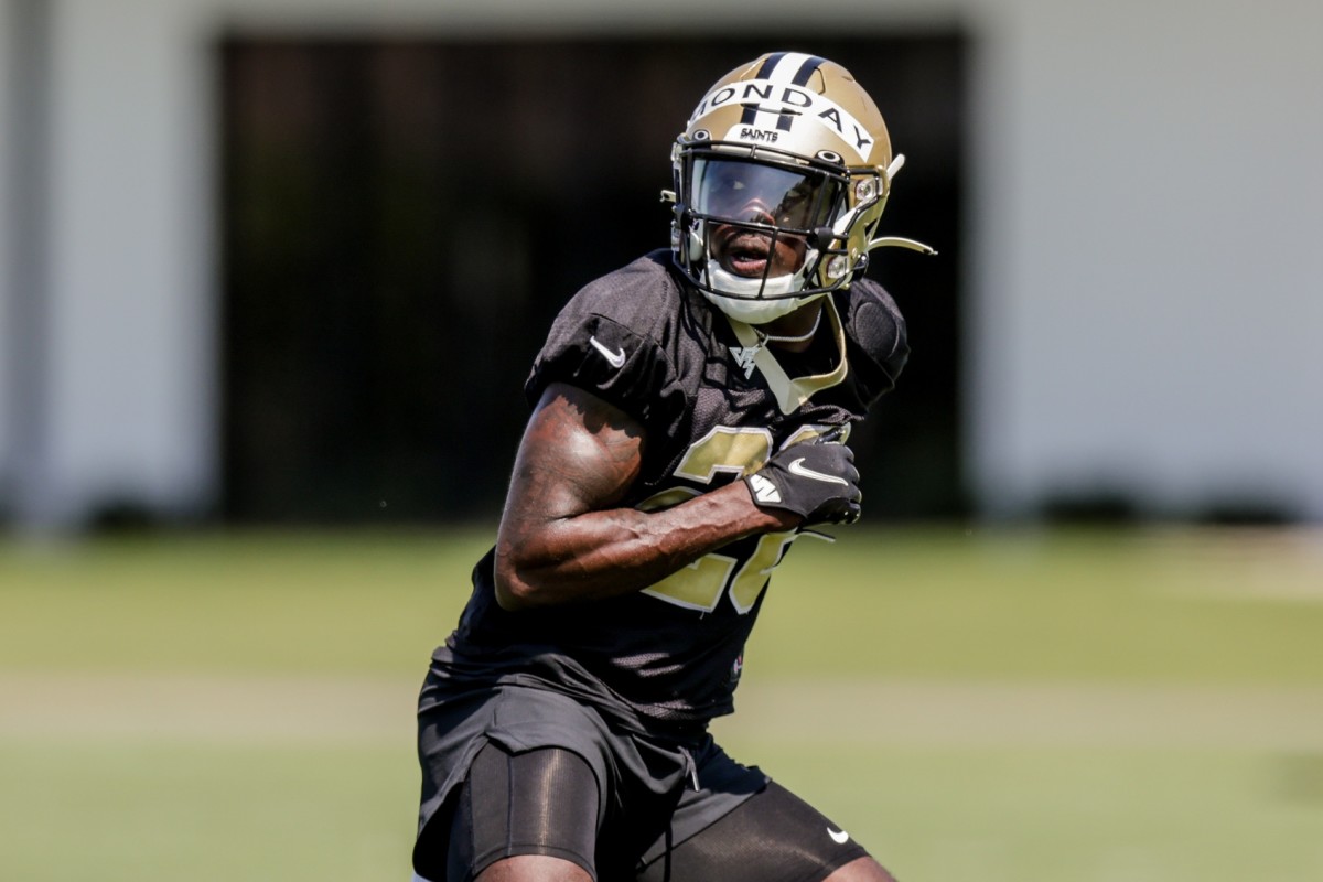New Orleans Saints safety Smoke Monday (28) during rookie camp at the Saints Training Facility. Mandatory Credit: Stephen Lew-USA TODAY Sports