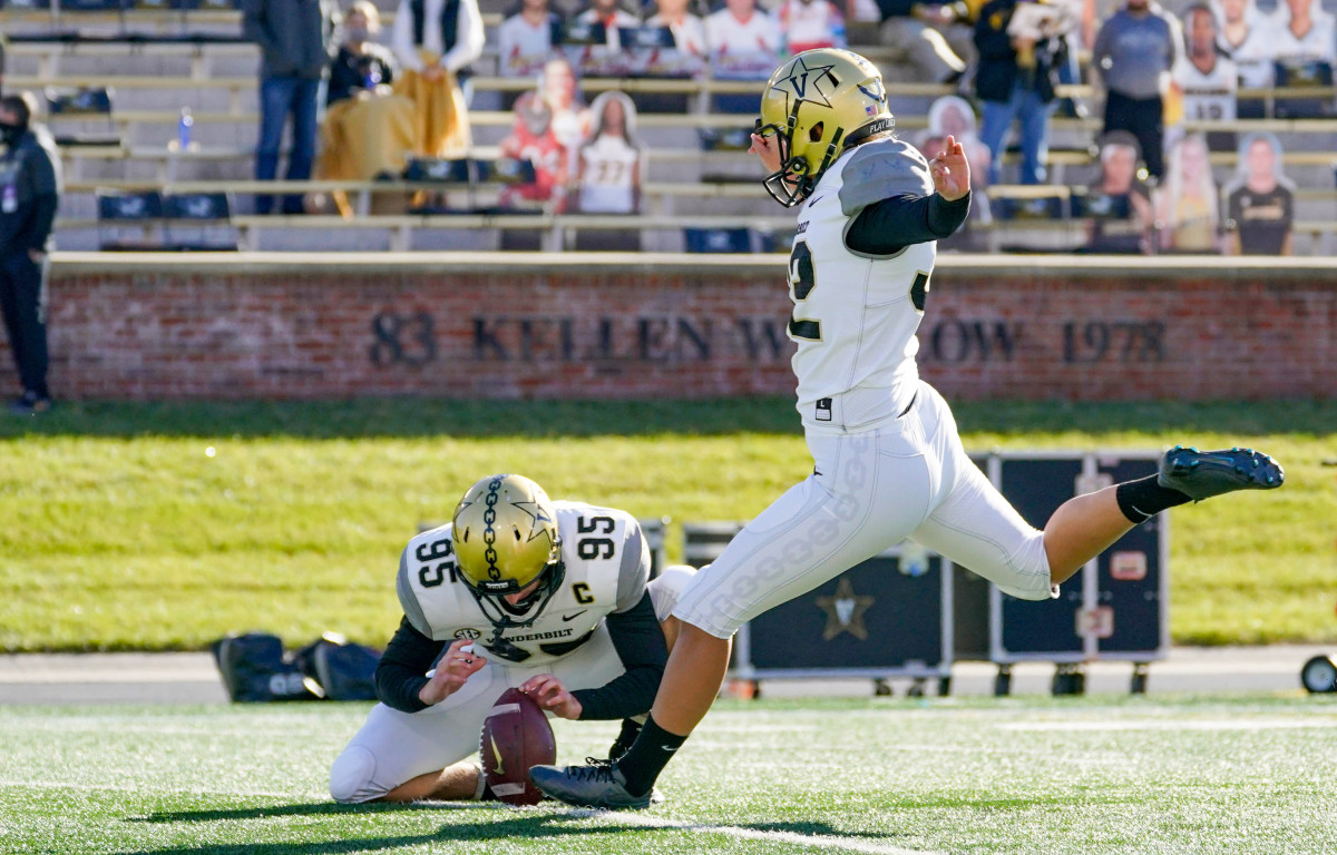 Fuller kicked for Vanderbilt in two games during the 2020 college football season.