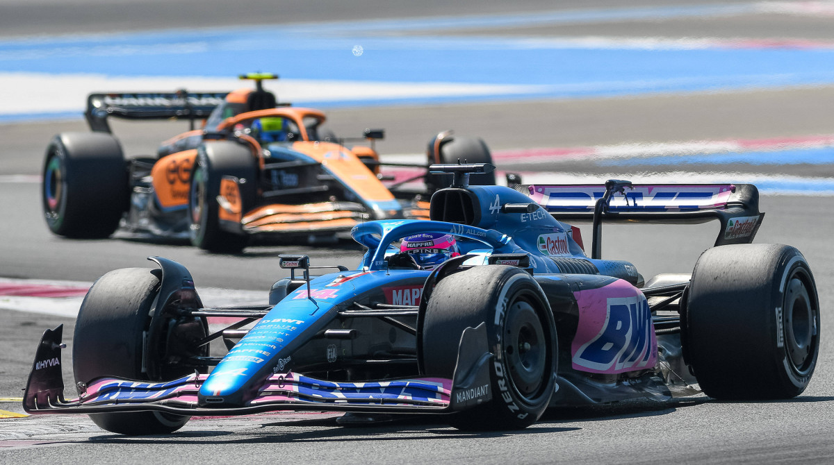 Fernando Alonso and Lando Norris at the French Grand Prix