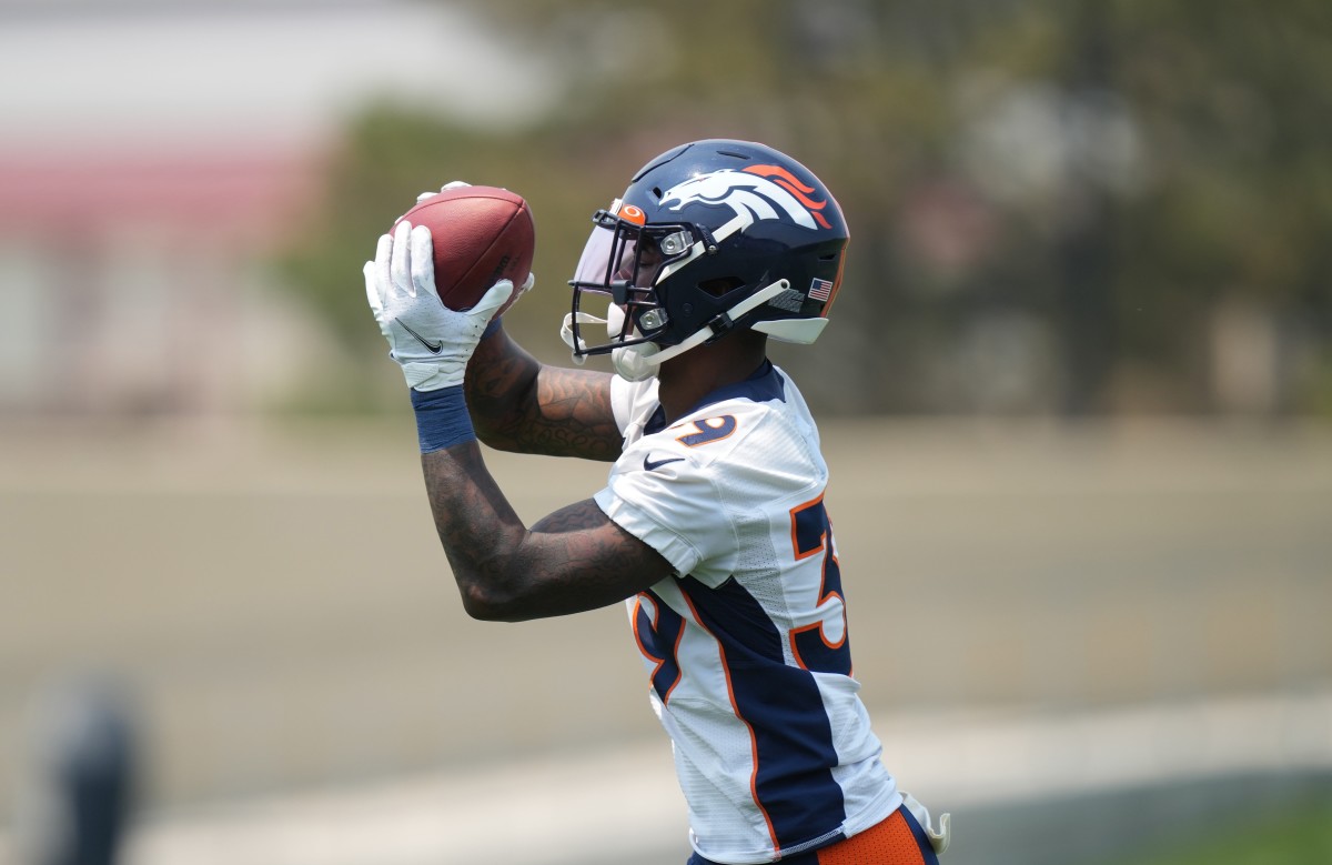 Jun 13, 2022; Englewood, CO, USA; Denver Broncos cornerback Donnie Lewis Jr. (39) during mini camp drills at the UCHealth Training Center. Mandatory Credit: Ron Chenoy-USA TODAY Sports