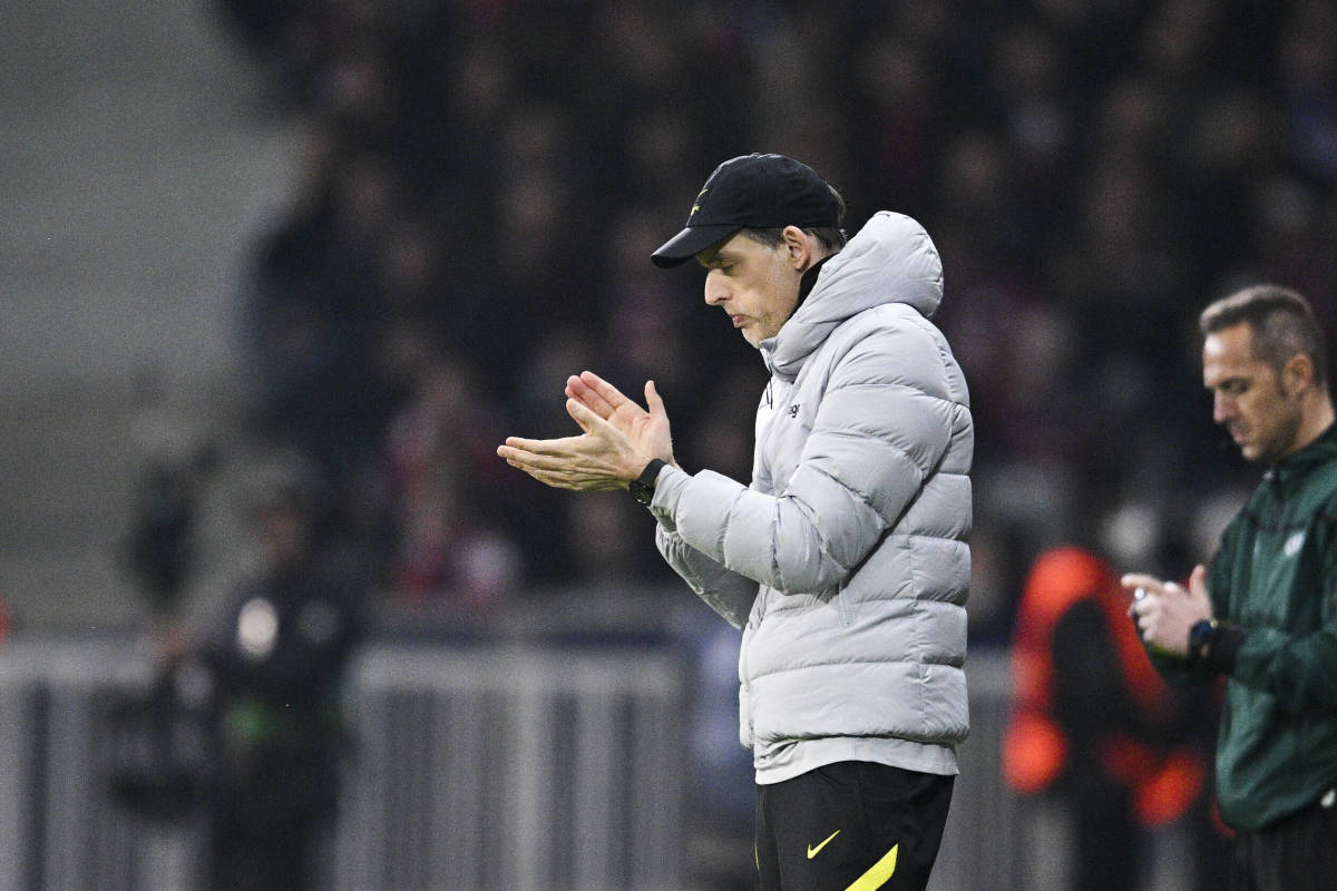 Thomas Tuchel pictured applauding his Chelsea team during their win at Lille in the Champions League last 16