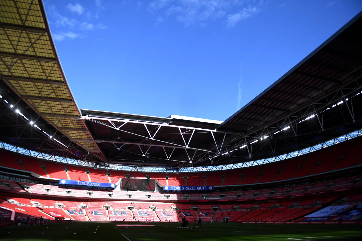 Wembley Stadium pictured ahead of an FA Cup semi-final in 2021