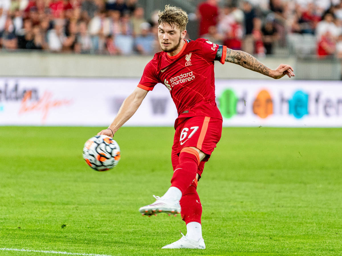 Harvey Elliott pictured playing for Liverpool in a pre-season friendly in 2021