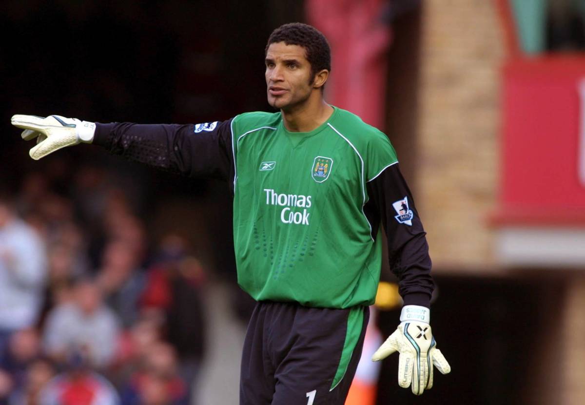 Goalkeeper David James pictured playing for Manchester City in 2005