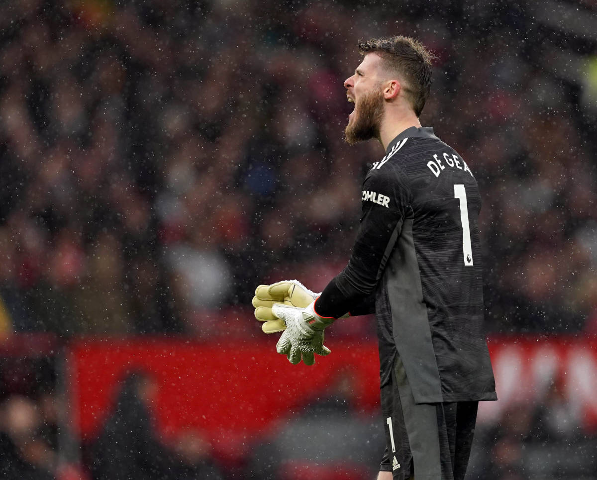 David de Gea screams in frustration during Man Utd's draw with Southampton in February 2022