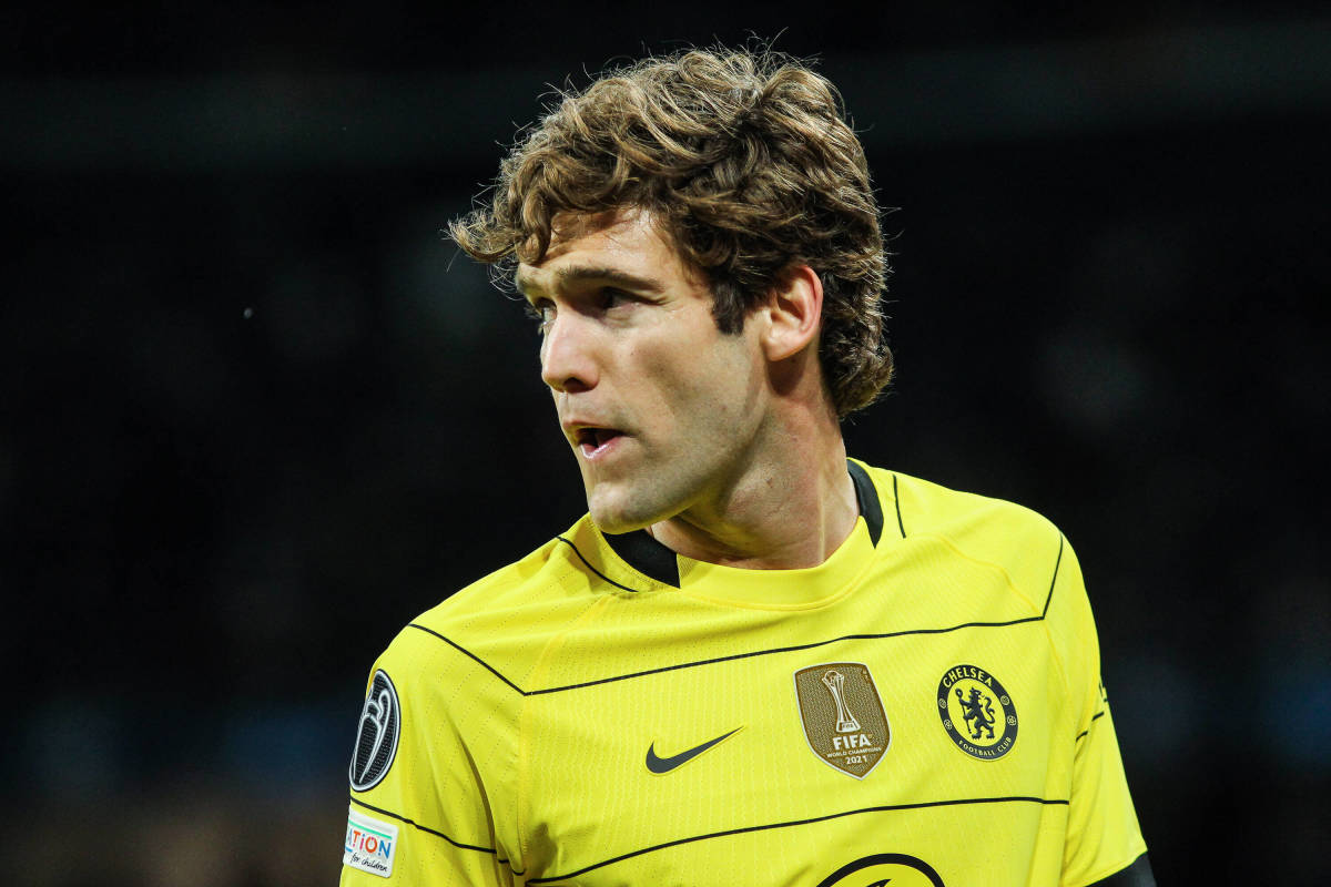 Marcos Alonso pictured during Chelsea's game against Real Madrid at the Bernabeu in April 2022