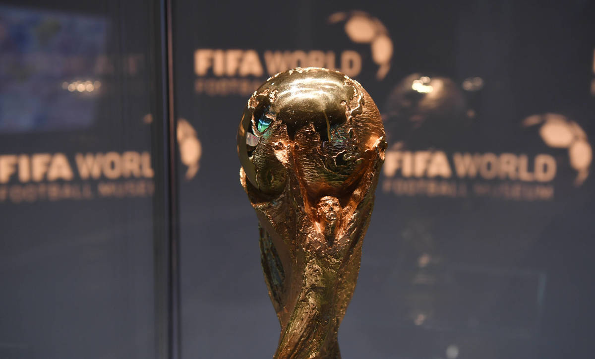 The World Cup trophy pictured on display in the FIFA Museum in Zurich