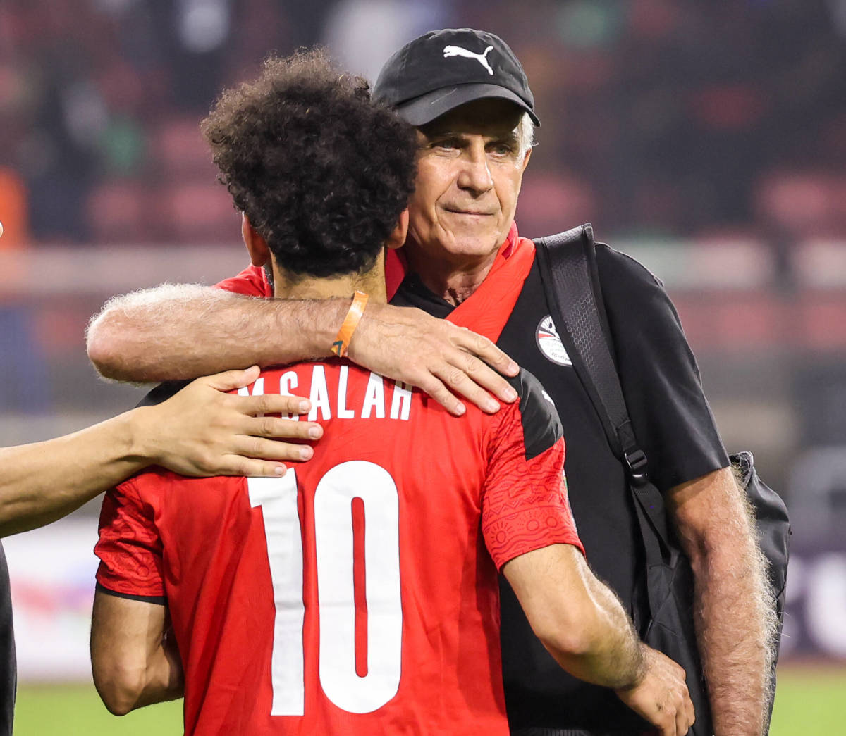Carlos Queiroz pictured hugging Mo Salah after Egypt lost the final of AFCON 2021 to Senegal