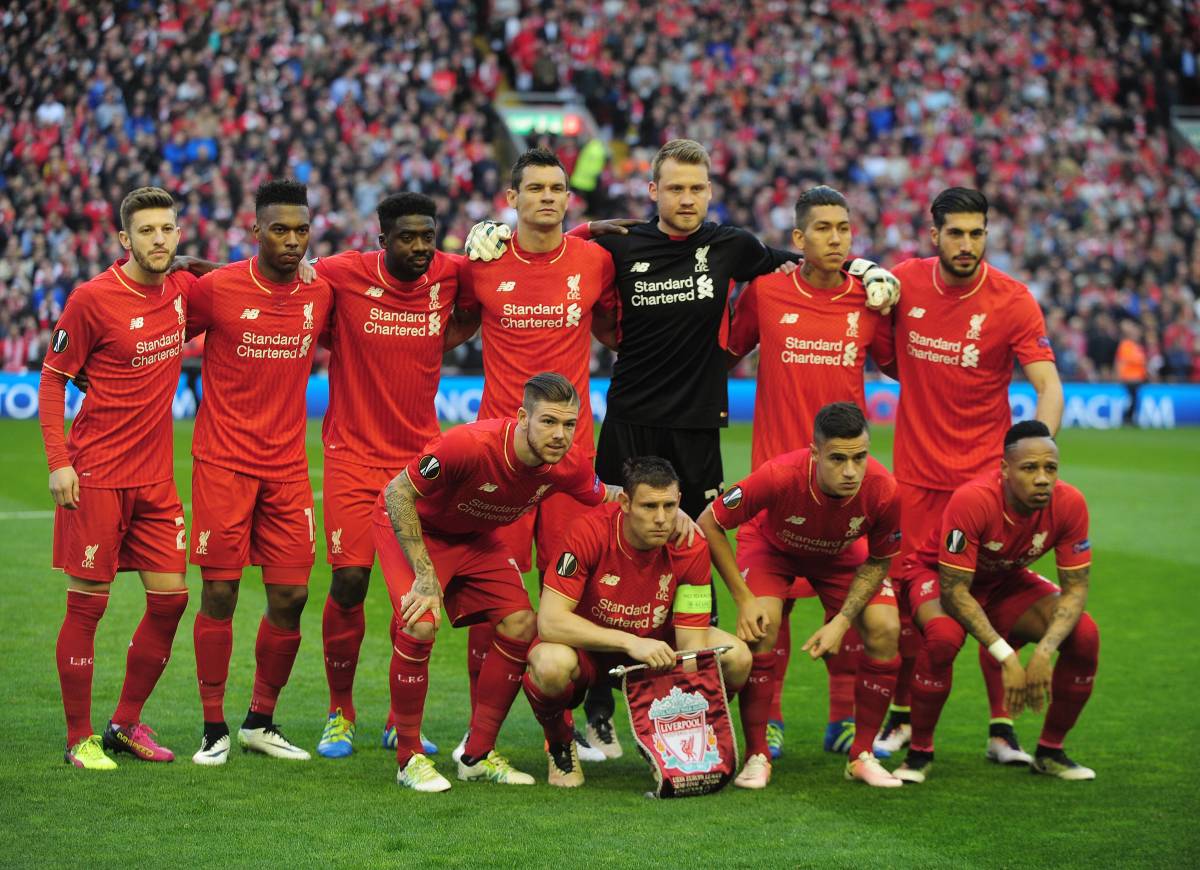 Liverpool's starting XI against Villarreal in their Europa League semi-final second leg at Anfield in May 2016