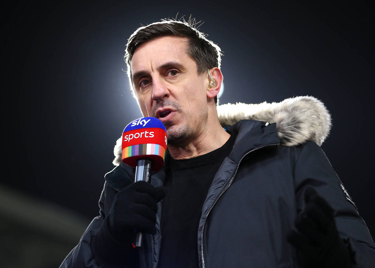 Gary Neville pictured working for Sky Sports