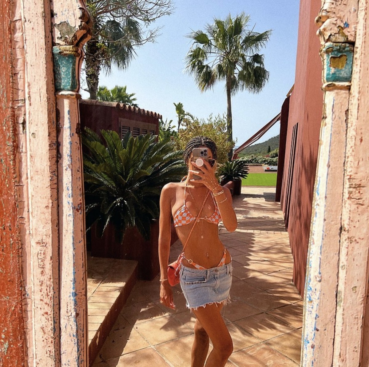 Marco Verratti's wife Jessica Aidi pictured on holiday in Ibiza in June 2022