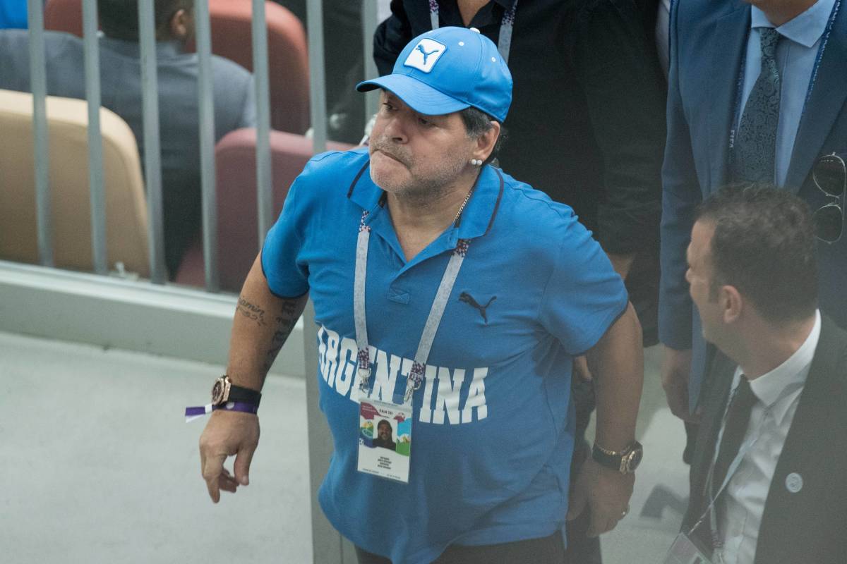 Diego Maradona pictured in 2018