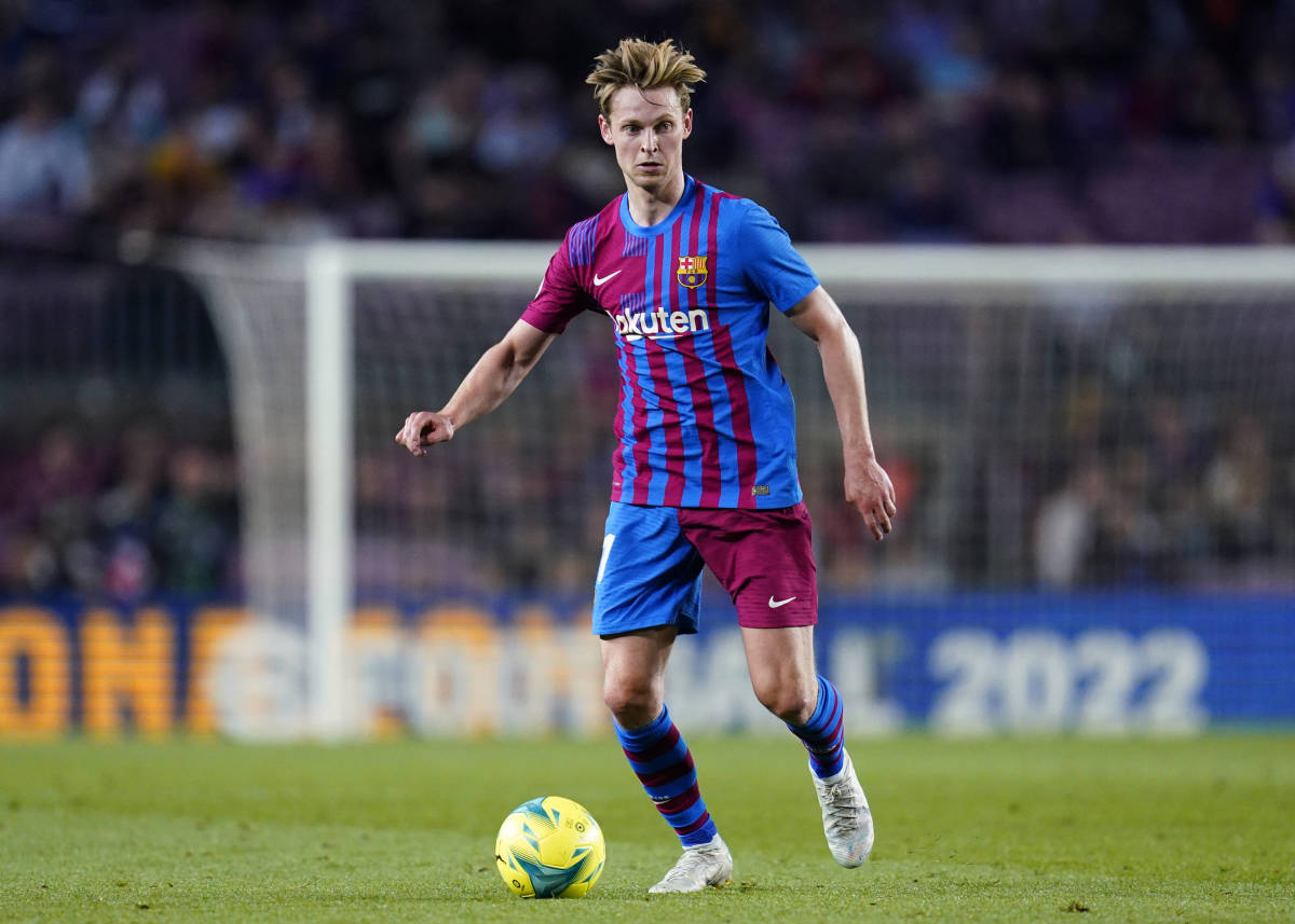 Frenkie de Jong pictured in action for Barcelona in May 2022