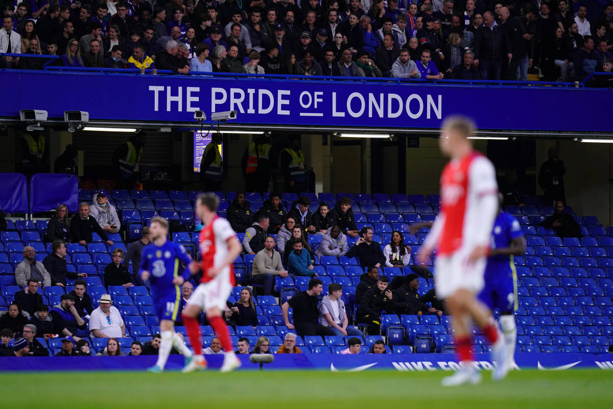 There were almost 10,000 empty seats at Stamford Bridge for Chelsea vs Arsenal in April 2022