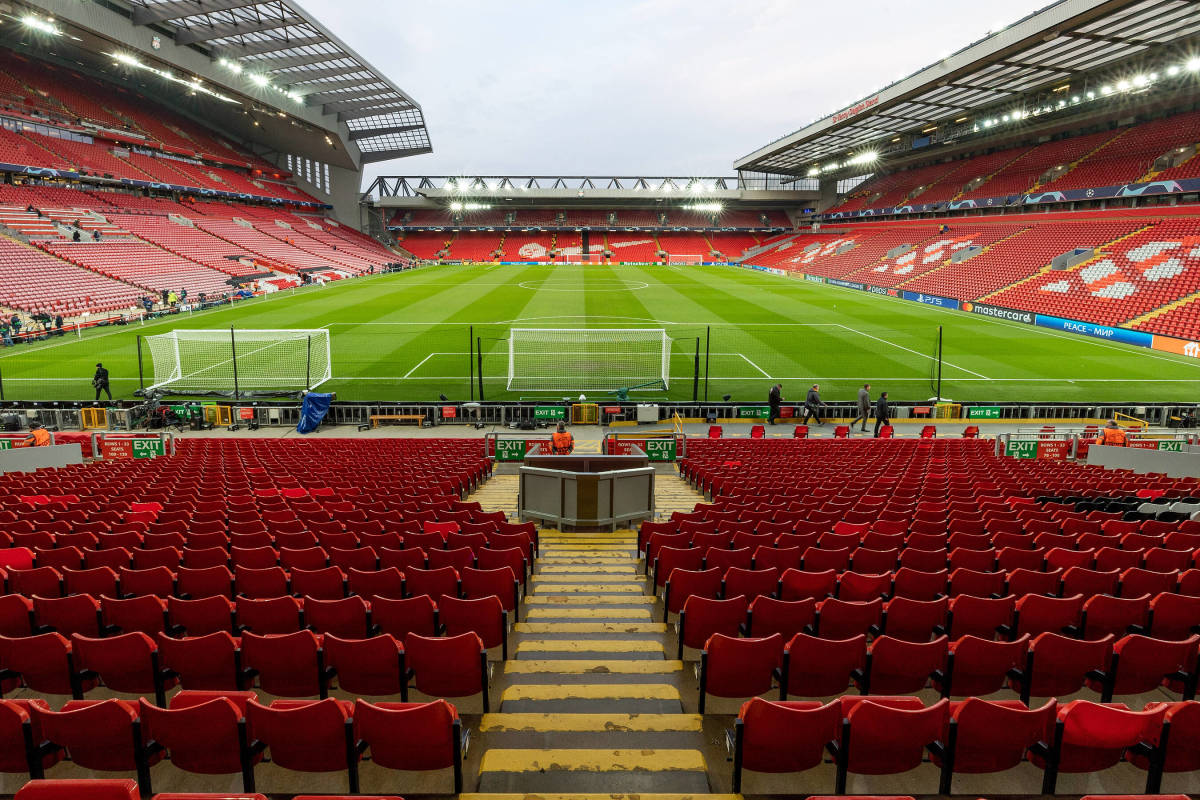 A general view of Liverpool's Anfield stadium taken in March 2021