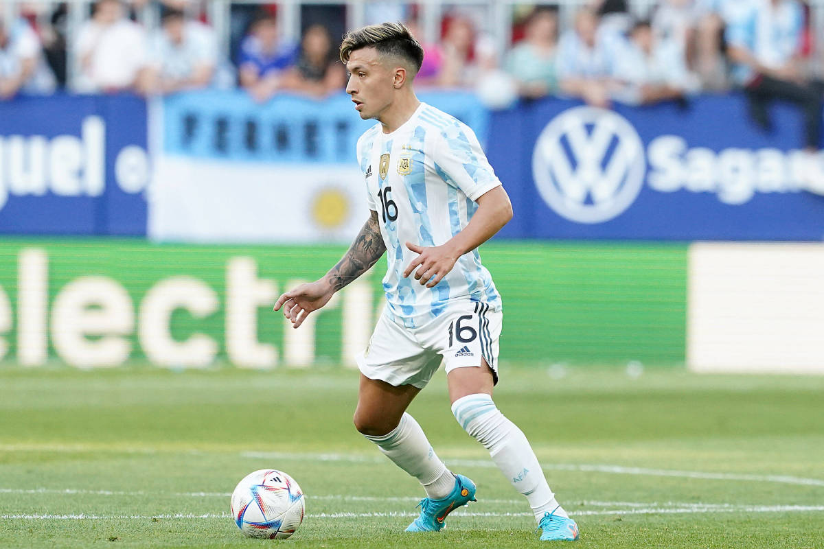 Lisandro Martinez pictured playing for Argentina in June 2022