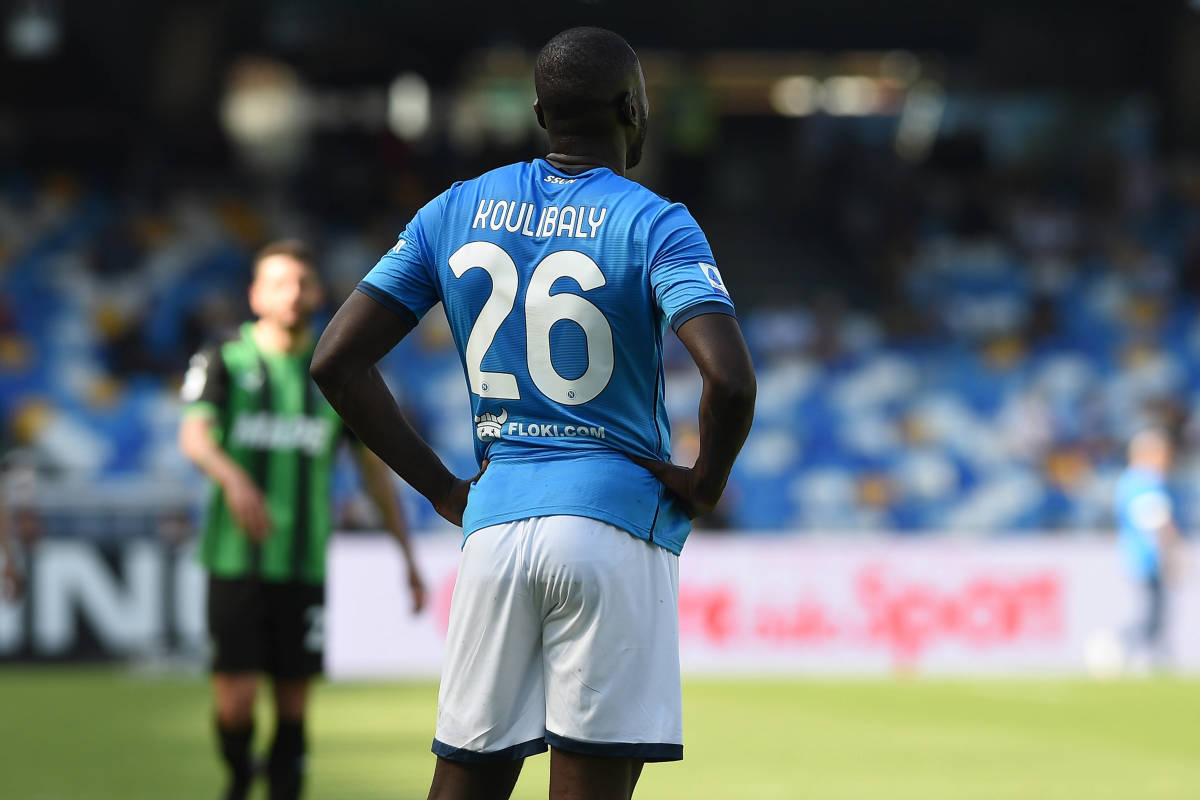 Kalidou Koulibaly pictured playing for Napoli in April 2022