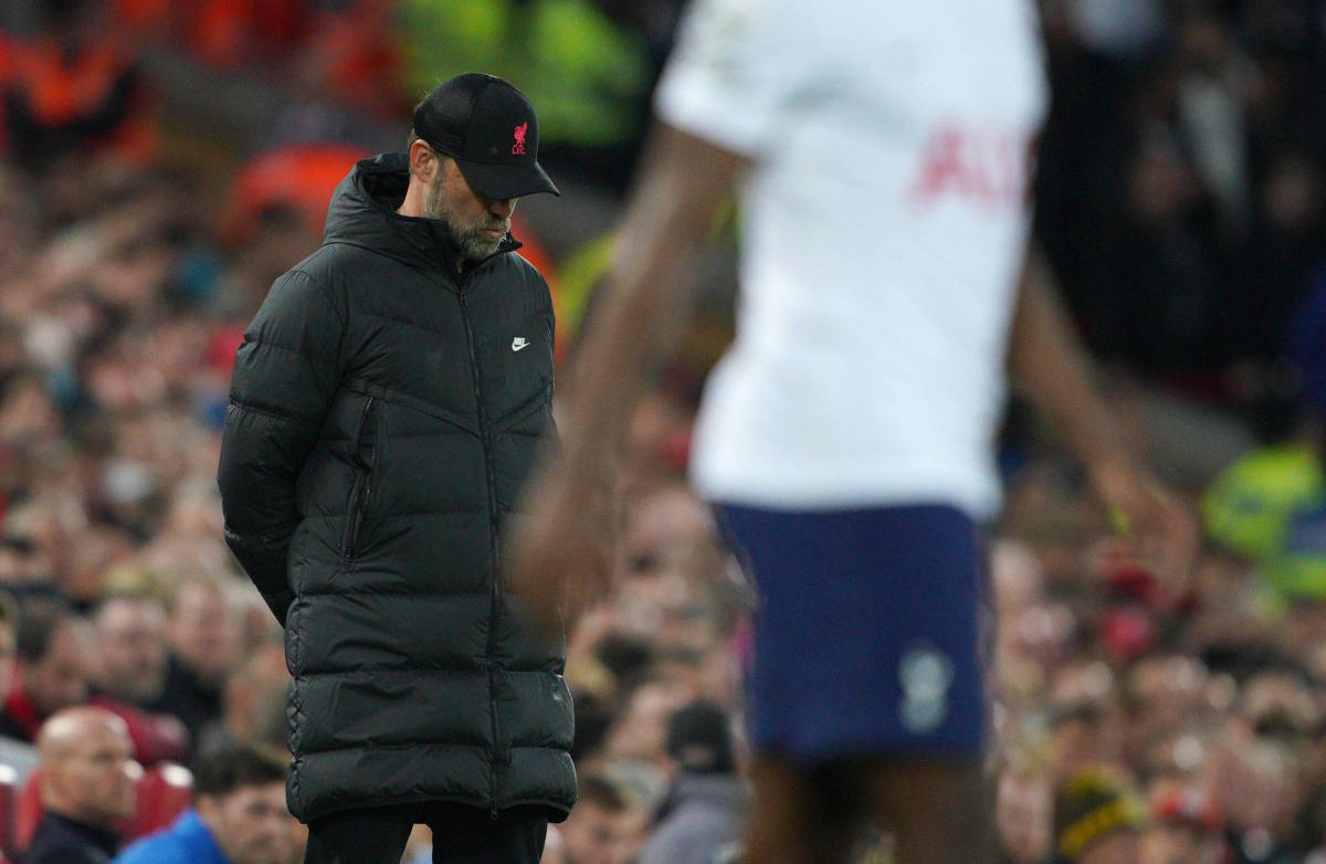 Jurgen Klopp pictured during Liverpool's 1-1 draw against Tottenham in May 2022