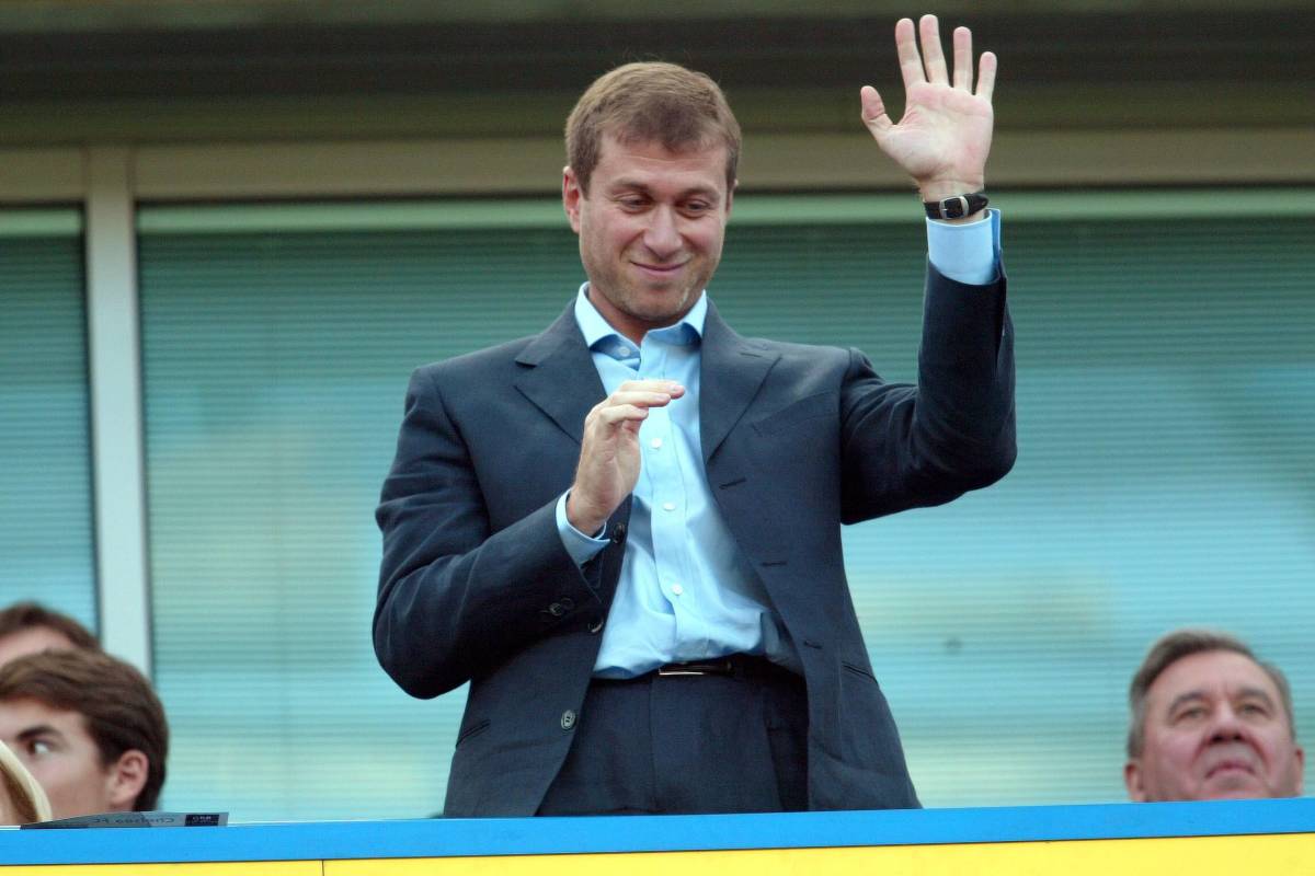 Roman Abramovich pictured at Stamford Bridge in 2003 - the year he bought Chelsea FC