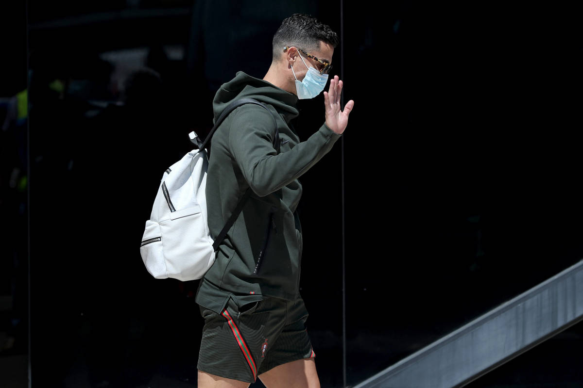 Cristiano Ronaldo pictured at Lisbon airport after Euro 2020