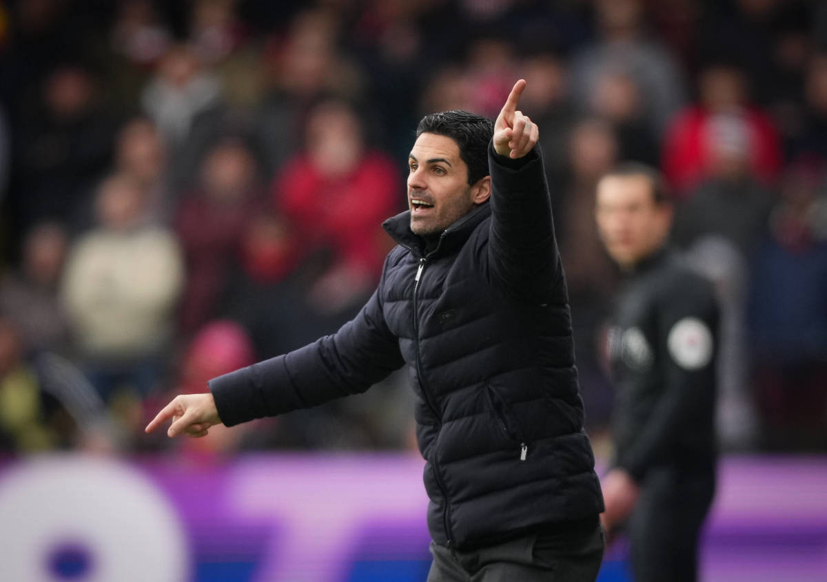 Mikel Arteta pictured on the touchline during Arsenal's 3-2 win at Watford in March 2022