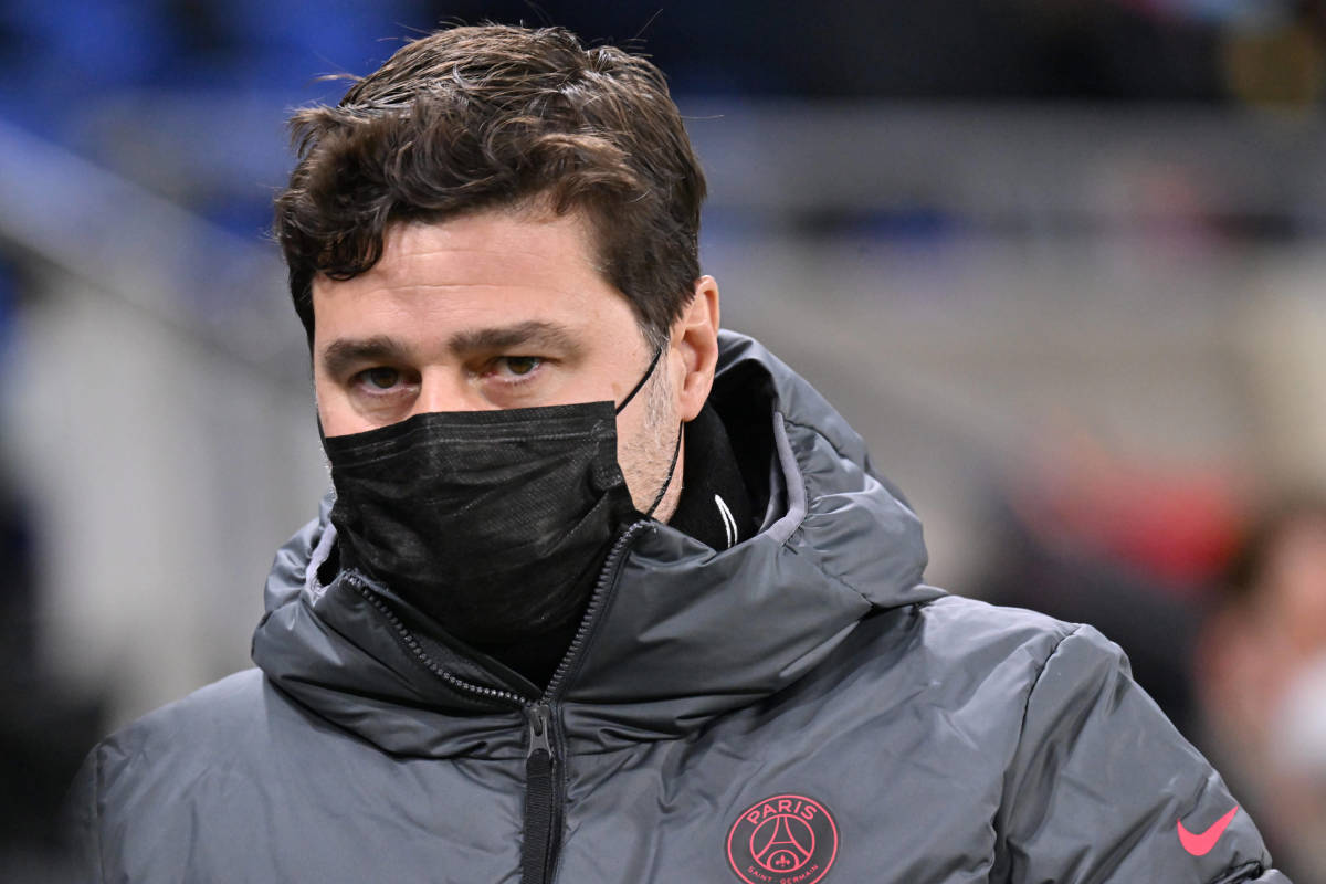 Paris Saint-Germain manager Mauricio Pochettino pictured looking on during a game against Lyon