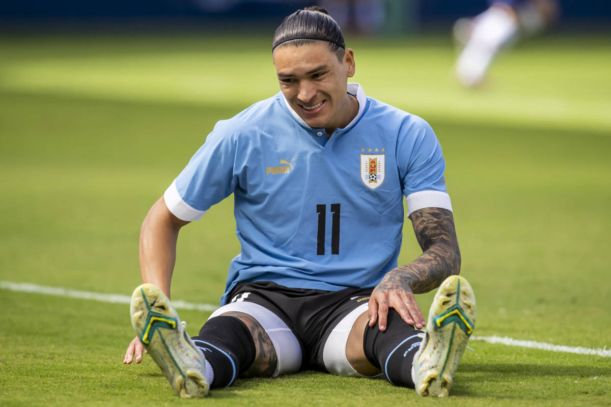 Darwin Nunez pictured during Uruguay's 0-0 draw with the USA in June 2022