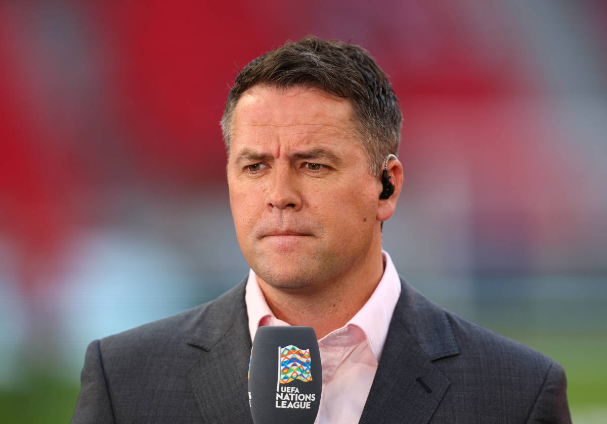 Michael Owen pictured during Channel 4's UEFA Nations League coverage in June 2022
