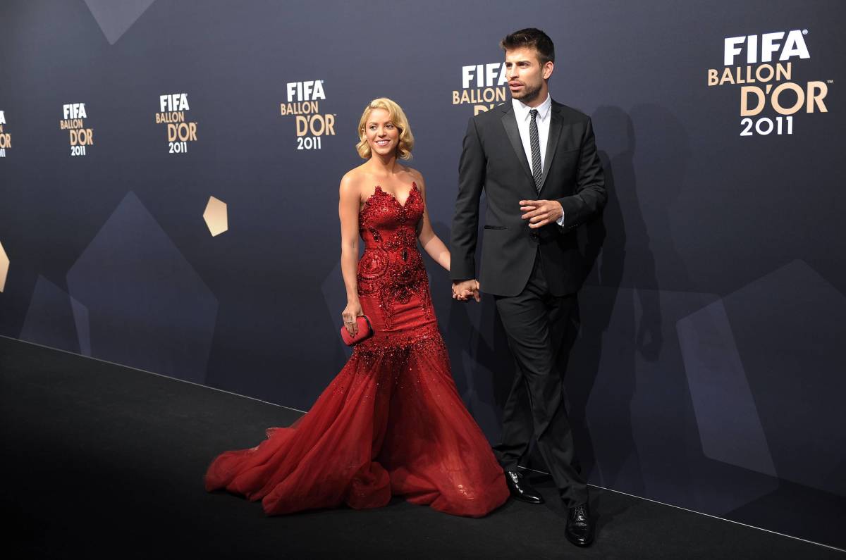 Gerard Pique and Shakira pictured together at the FIFA Ballon d'Or ceremony in 2011