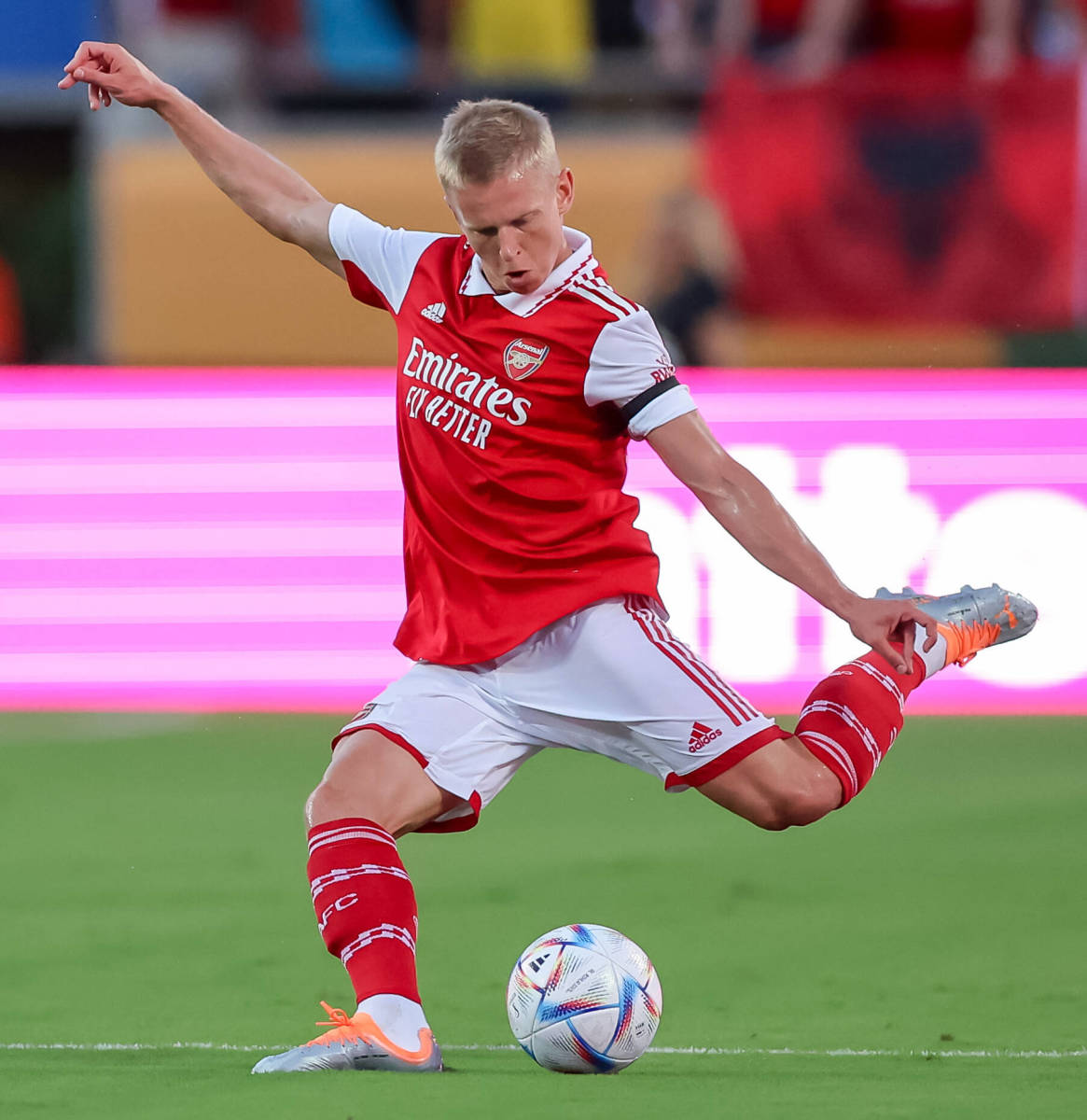 Oleksandr Zinchenko pictured on his Arsenal debut against Chelsea in Orlando in July 2022