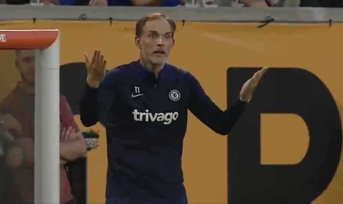 Chelsea boss Thomas Tuchel looks concerned after watching a defensive malfunction help Arsenal score against his side in Orlando