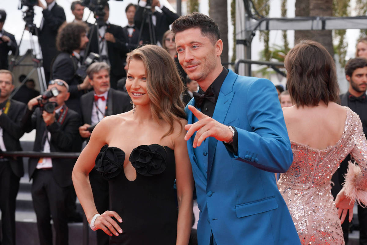 Robert Lewandowski and wife Anna Lewandowska pictured at the Cannes Film Festival in May 2022