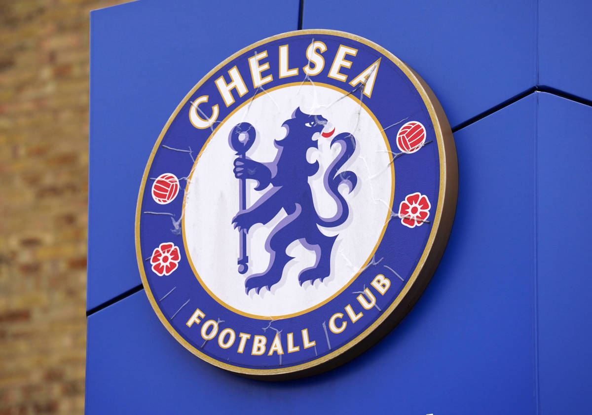The Chelsea emblem pictured outside Stamford Bridge in 2022