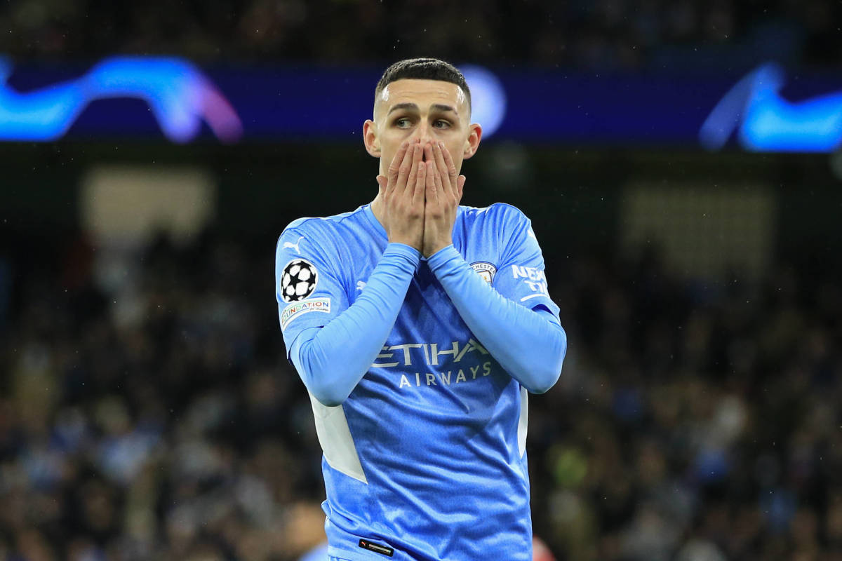 Manchester City midfielder Phil Foden pictured during his side's 1-0 win over Atletico Madrid in April 2022
