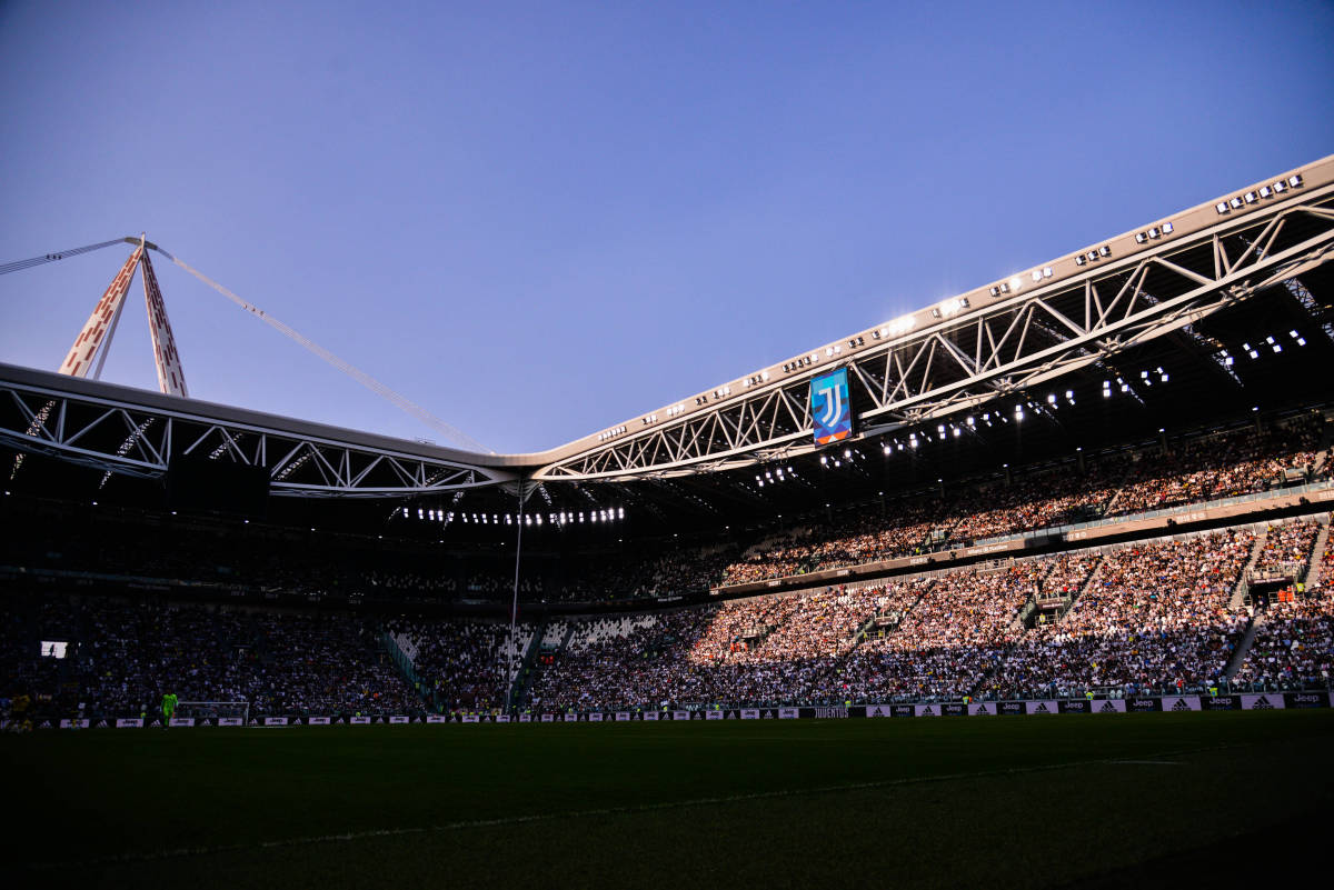 A general view of the Allianz Stadium in Turin ahead of a Serie A game between Juventus and Bologna in April 2022