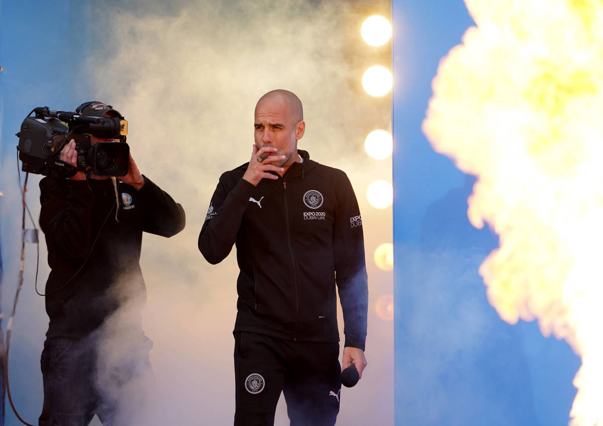 Pep Guardiola pictured smoking a cigar the day after Manchester City were crowned 2021/22 Premier League champions