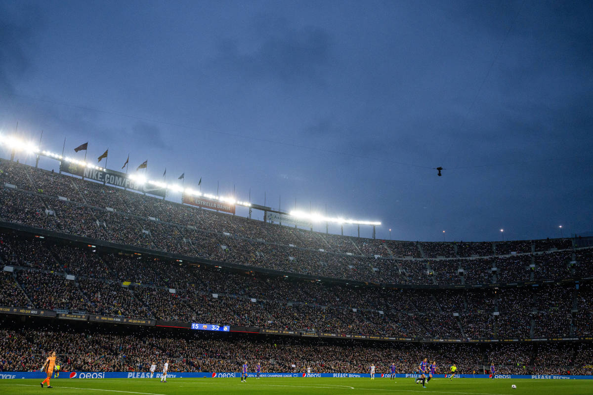 A crowd of 91,553 watch Barcelona vs Real Madrid at the Camp Nou to set a new world record attendance in women's soccer