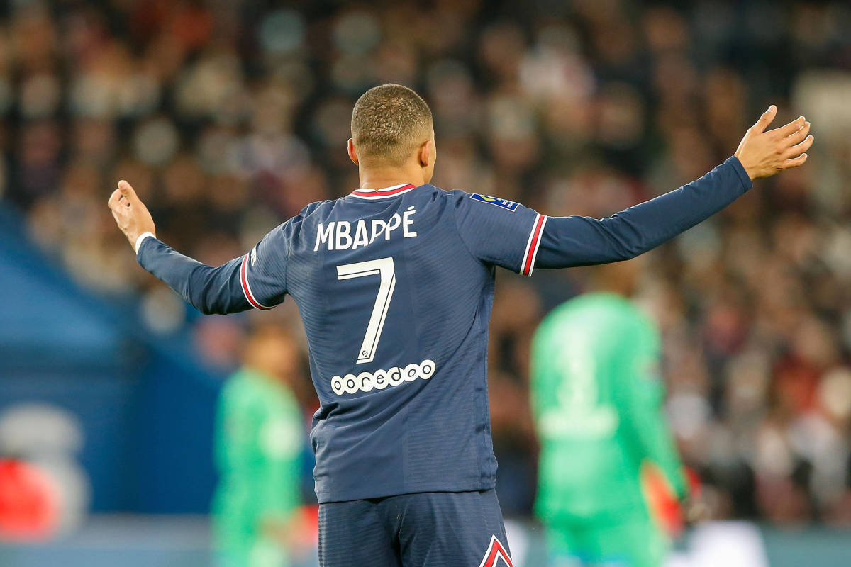 Kylian Mbappe pictured during PSG's win over Saint-Etienne in February 2022