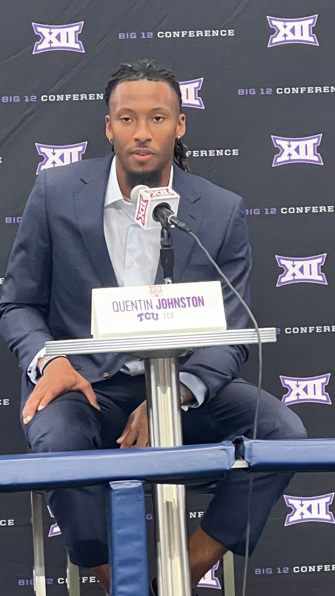 Quentin Johnston at the 2022 Big 12 Media Days