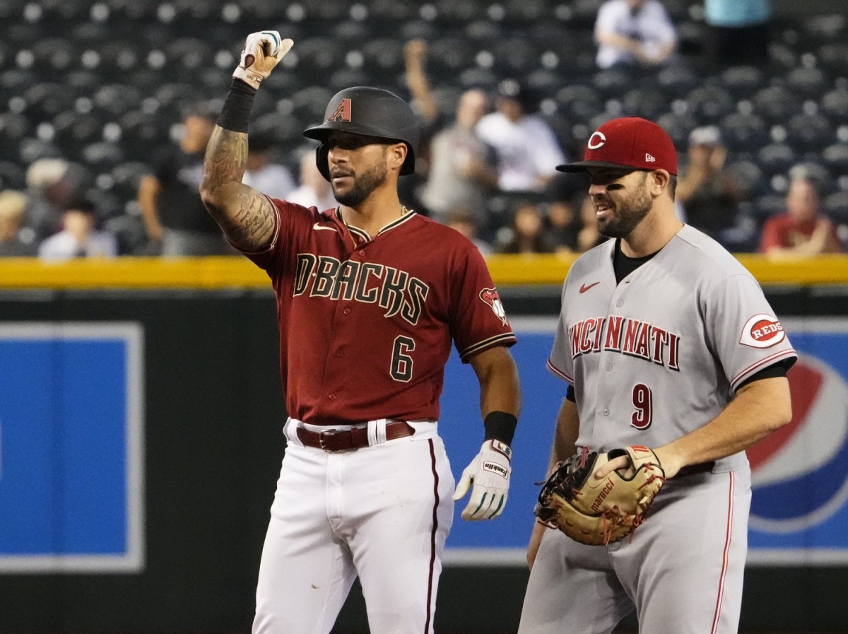 David Peralta (left) spent all nine years of his MLB career with the Arizona Diamondbacks. He was traded to Tampa Bay on Saturday. (USA TODAY Sports)