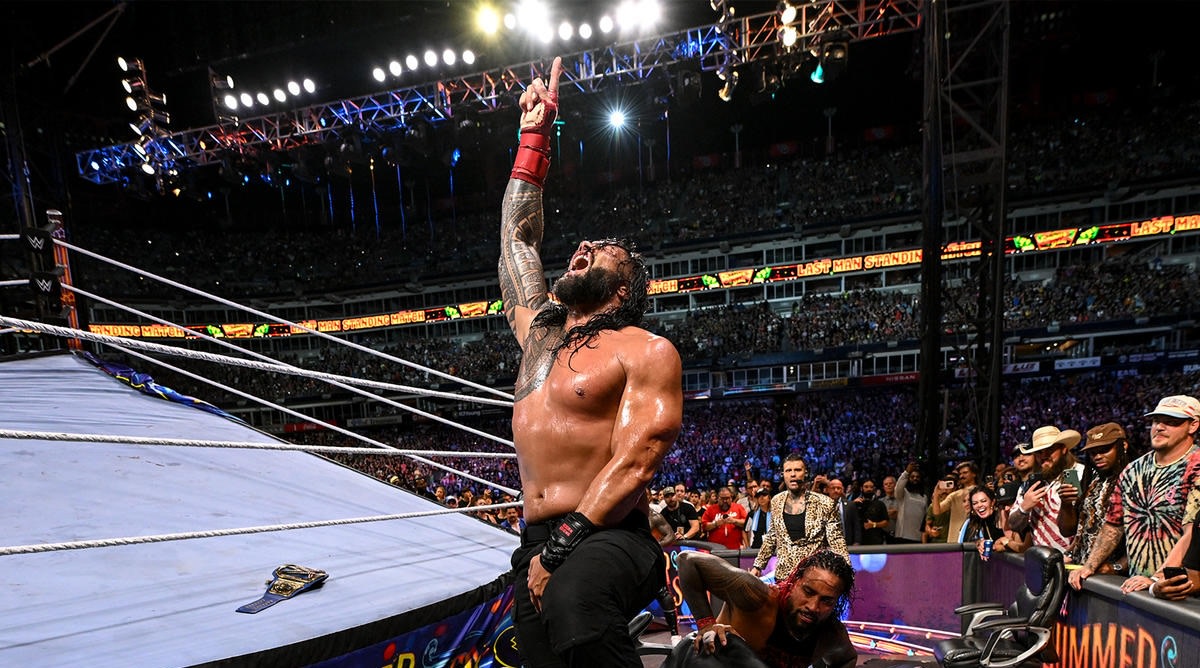 A celebration breaks out at SummerSlam.